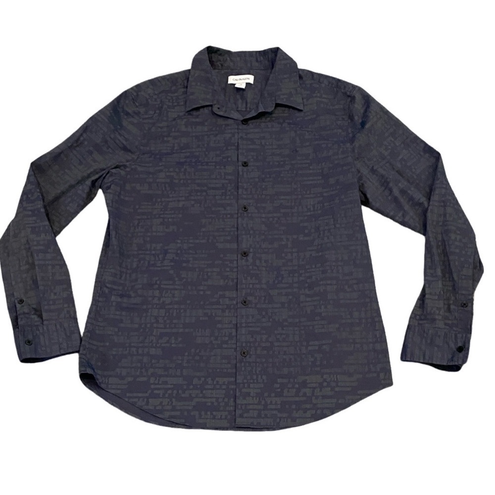 Calvin Klein Blue Casual Button Down Shirt. Size L.